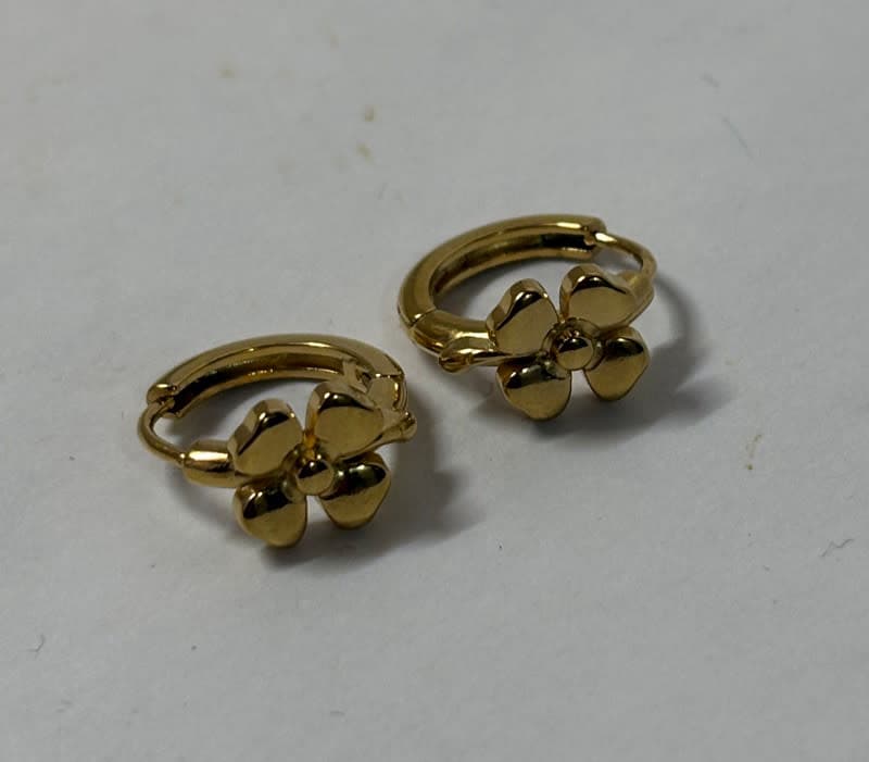 Mini Leaf Huggie Earrings